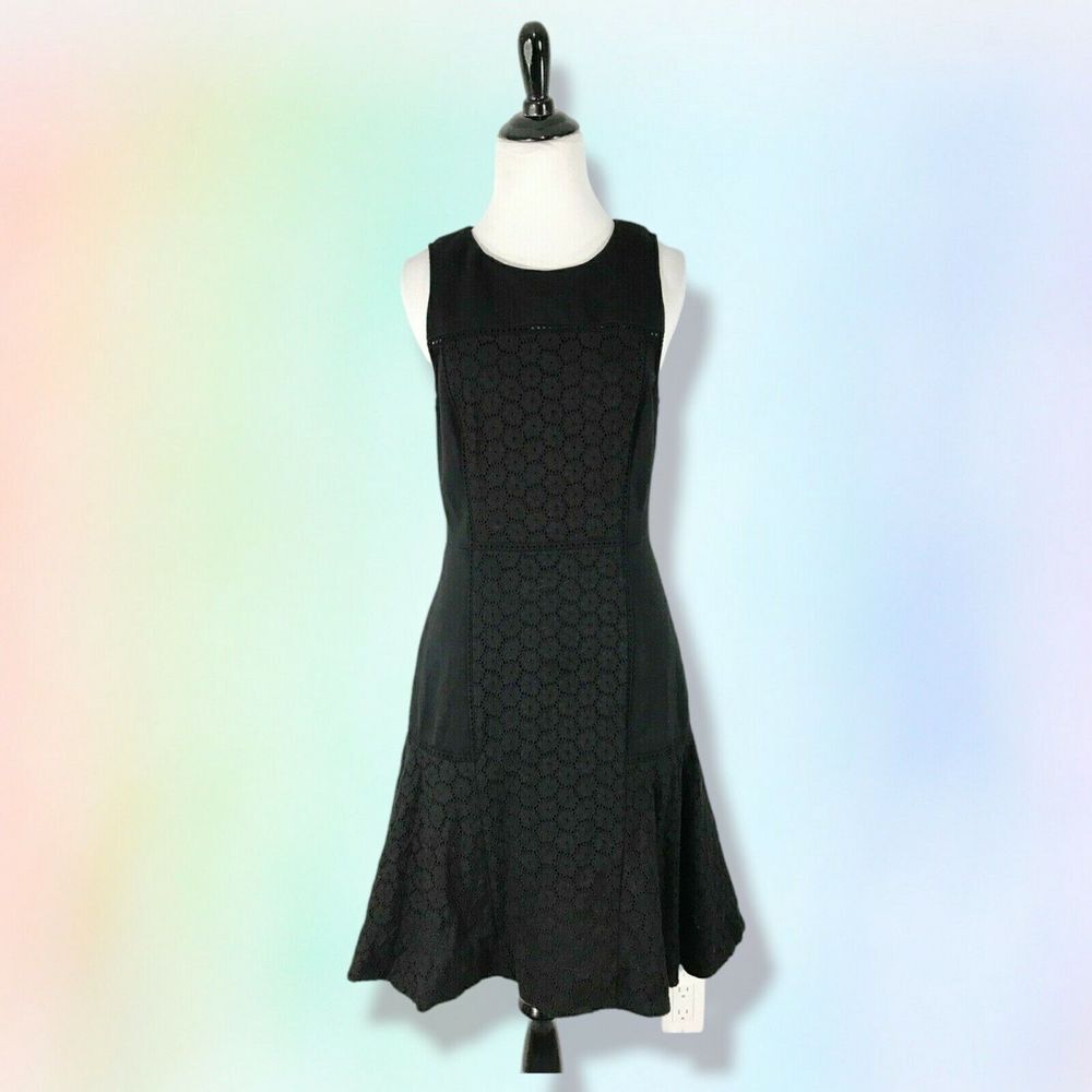 J.CREW COLLECTION $148 Paneled Ponte Embroidered‎ Eyelet Dress 4